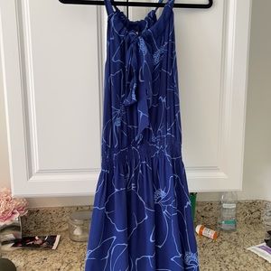 Blue floral long Parker dress